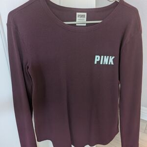 PINK Victoria's Secret Maroon Long Sleeve Top